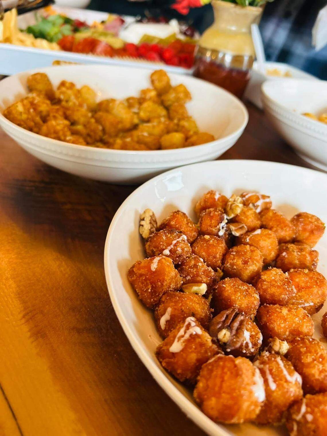 In Minton’s new location on National Avenue, the kitchen has fryers so chef Ashley Minton has added a variety of tater tots including Savory Tots with truffle dust, parmesan cheese, garlic and Italian seasoning, $9. Also available: Sweet Potato Tots dusted with cinnamon sugar, candied pecans and marshmallow cream; and Spicy Tots with pepper dust, sriracha mayo, pickled jalapeno and green onion.