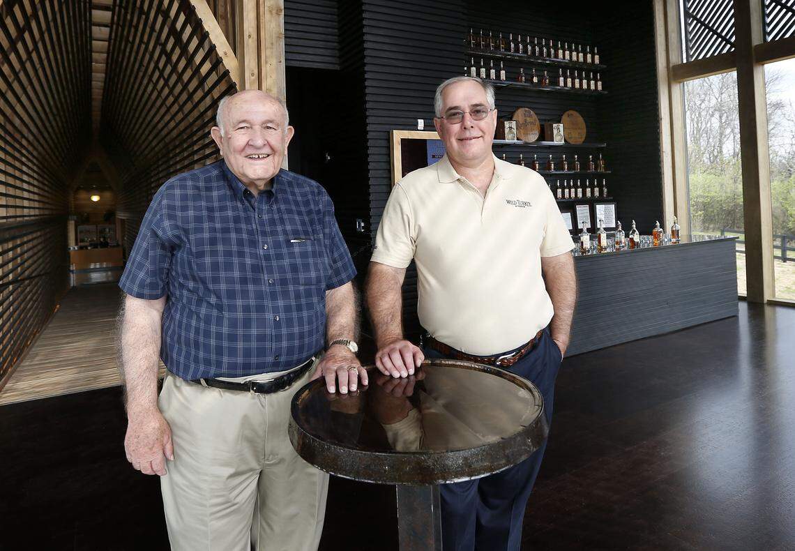 Eddie Russell, right, and his father Jimmy Russell, work side by side as “the industry’s only father-son master distillers.” Jimmy still refers to Eddie as “the new guy,” according to grandson Bruce Russell, a brand ambassador for Wild Turkey.