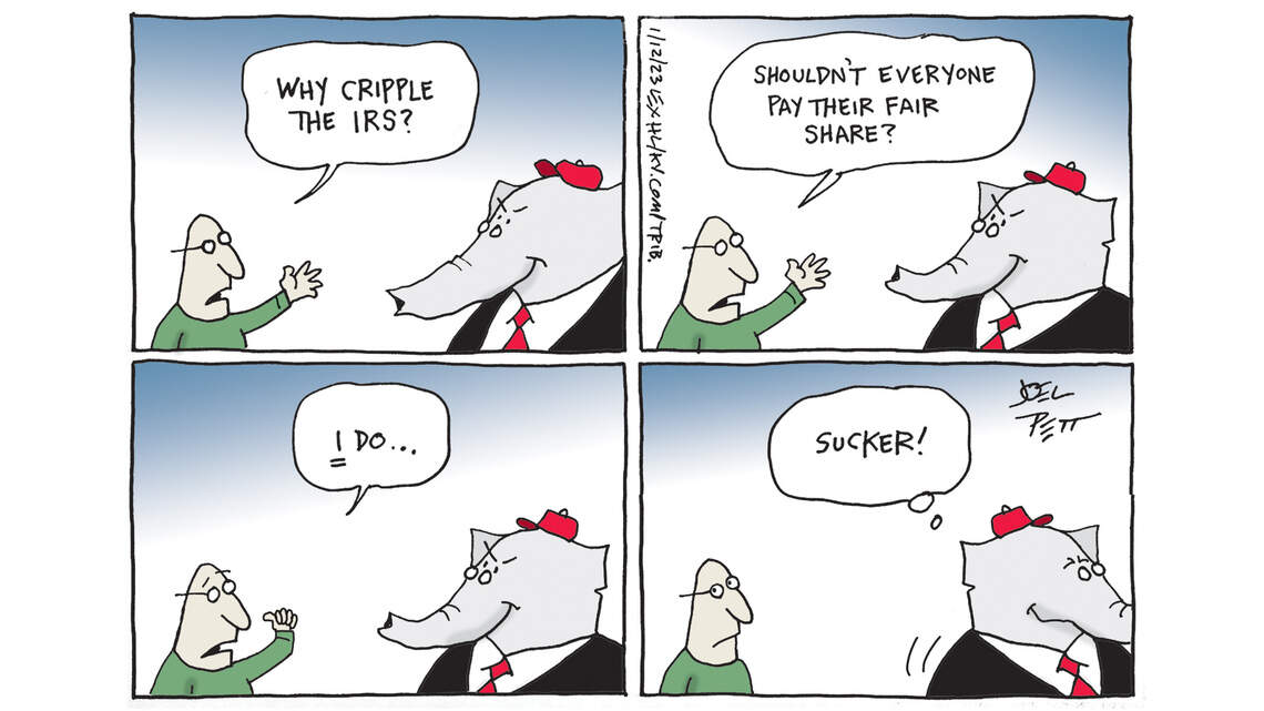 Joel Pett: Taxes are for the little people