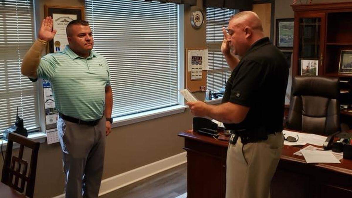 Scott County deputy Keith Gibson, left, is being reviewed for potentially offensive Facebook posts, the sheriff’s office announced on Wednesday, Feb. 24, 2021. Gibson has been with the department since 2019.