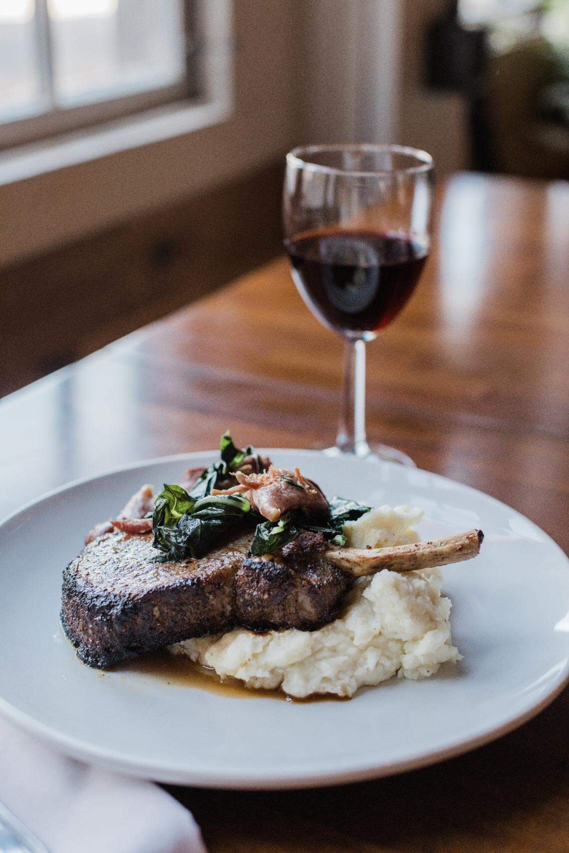 Pork chops are a favorite menu item at Berea’s Honeysuckle Restaurant located in the former Churchill Weaver’s building.