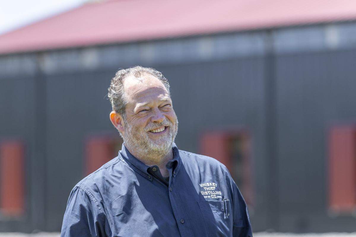 Walter W. Bausch, CEO and founder of Whiskey Thief Distilling Co., is photographed on the distillery's farm in Frankfort, Ky., on Thursday, May 7, 2026.