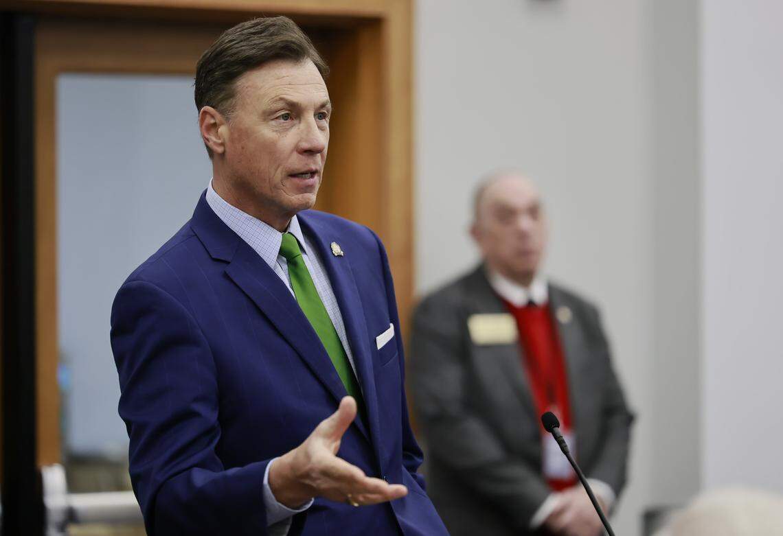 Sen. Brandon Smith, R-Hazard, speaks on Senate Bill 7, an act related to the issuance of identity documents, during Friday, Jan. 16, 2026, Senate proceedings.