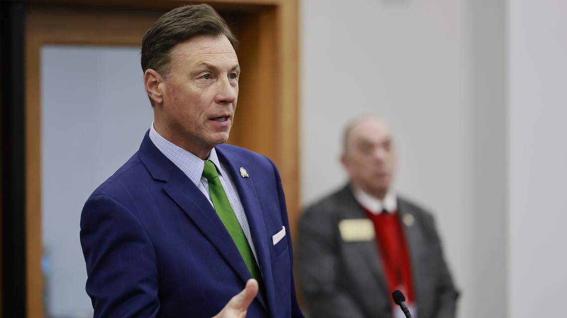 Sen. Brandon Smith, R-Hazard, speaks on Senate Bill 7, an act related to the issuance of identity documents, during Friday, Jan. 16, 2026, Senate proceedings.