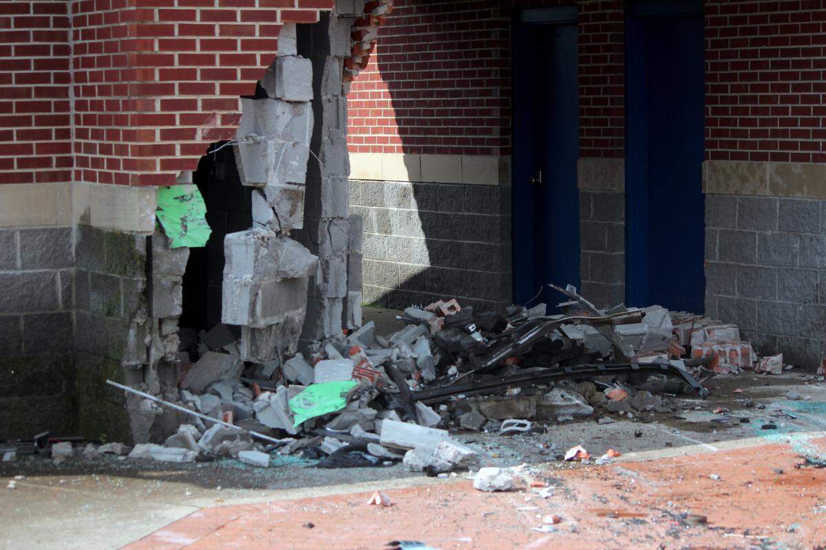 The concession stand at the Lexington Christian Academy baseball stadium was damaged in a single-vehicle collision on May 27, 2026.