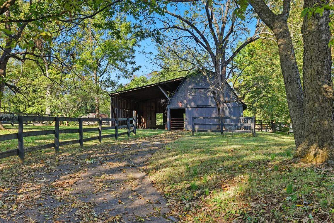 A barn on property at 315 Heritage Road.