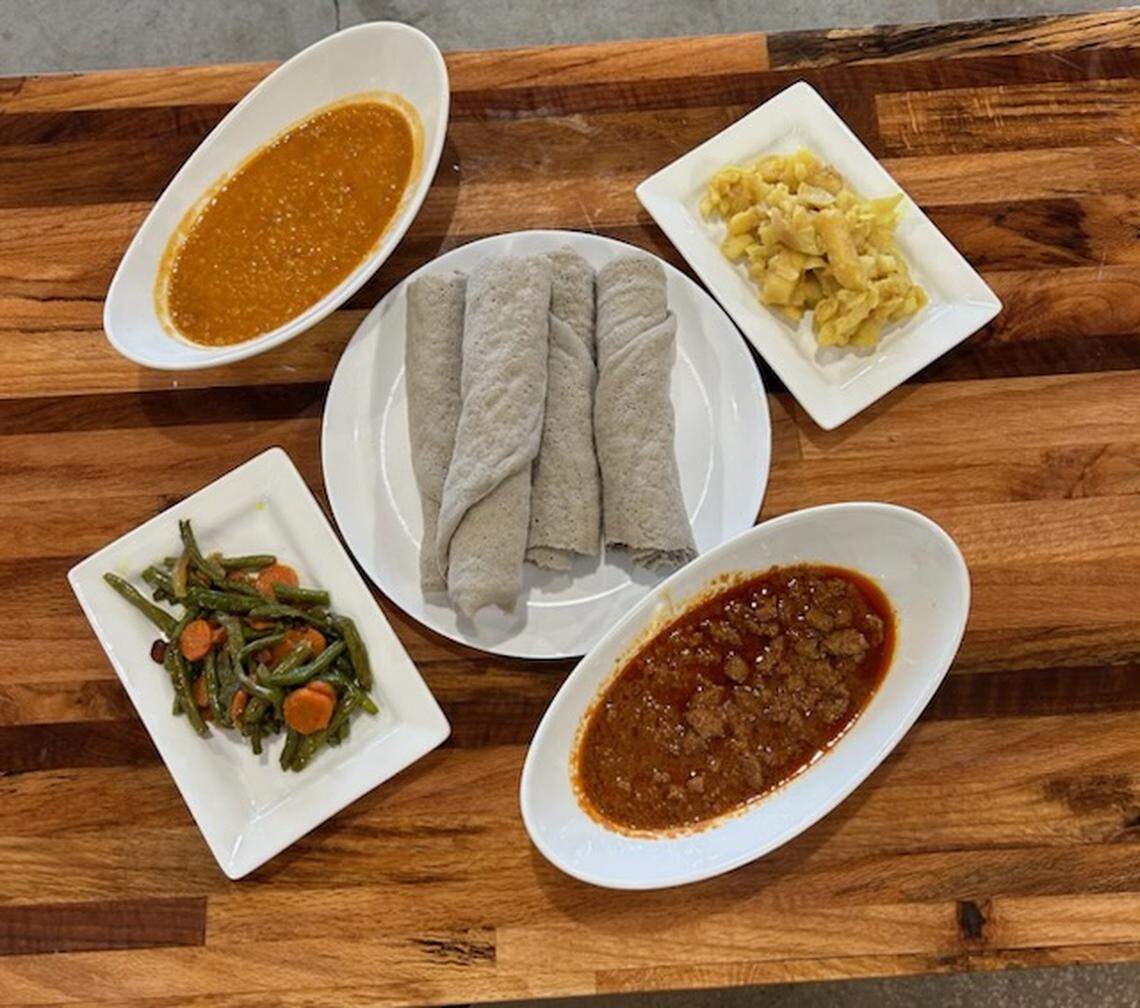 Ethiopian Family Kitchen, which is in Greyline Station, serves dishes with injera bread including Fosoliya, green beans and carrots cooked in special spices; Misir Wot, red lentils simmered with onion, garlic and berbere, an Ethiopian spicy seasoning; Tiki Gomen, fresh cabbage and potatoes cooked with onions and garlic; and Sega Wot, fresh beef simmered with onions, garlic and spices.