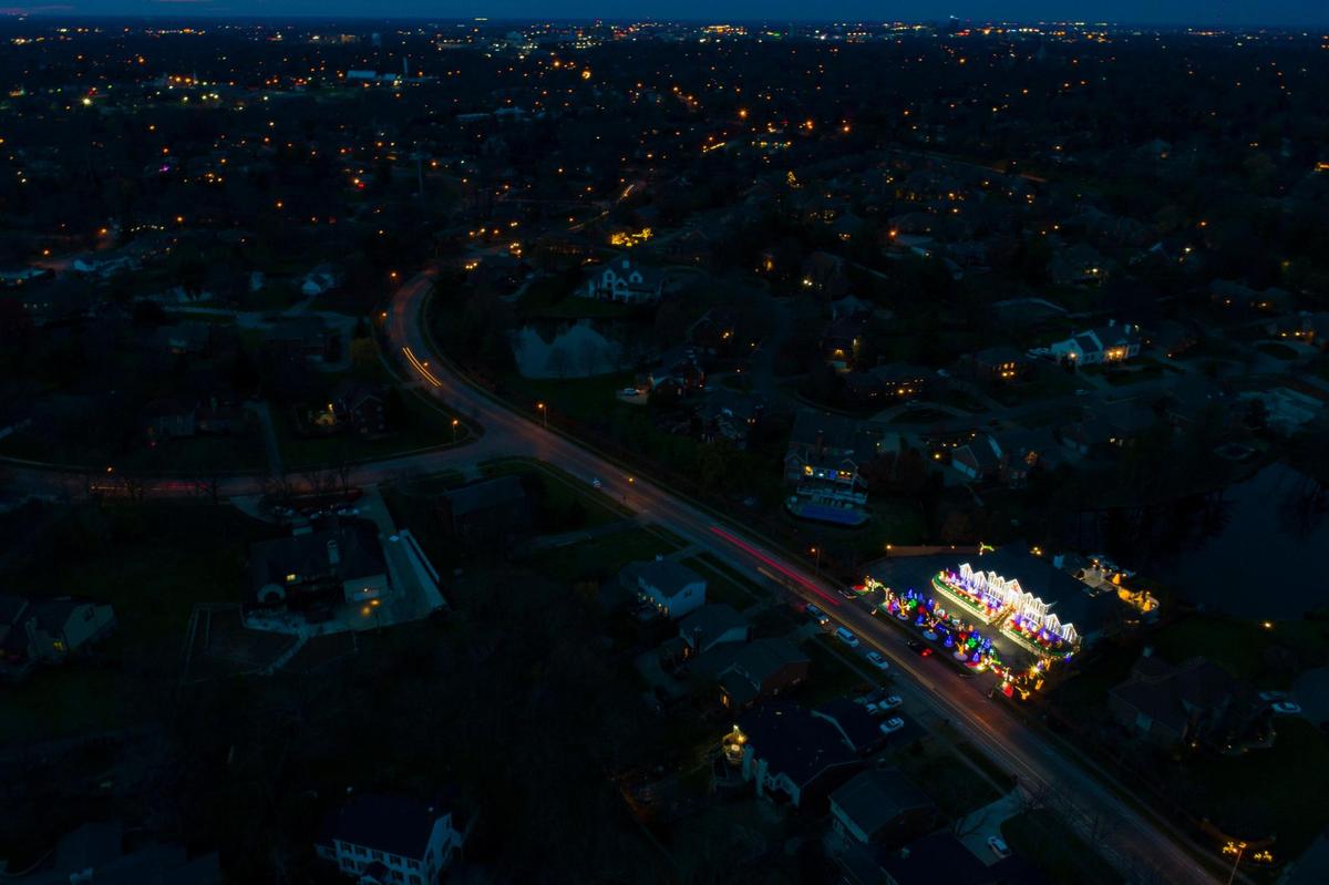 The home of Ron and Linda Tuner also known as the “White Christmas House” at 1008 Chinoe Rd. in Lexington Friday, Nov. 27. The Turner’s have been elaborately decorating their home for Christmas for 27 years.