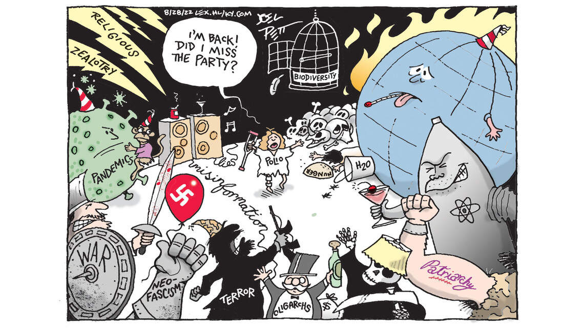 Joel Pett: Polio has now entered the chat