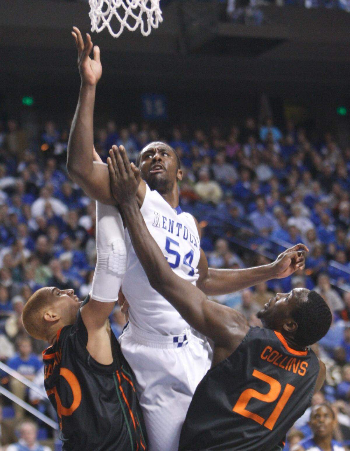 Patrick Patterson had 19 points, 16 rebounds and four assists but it wasn’t enough as Kentucky fell to No. 23 Miami 73-67, on Dec. 6, 2008.
