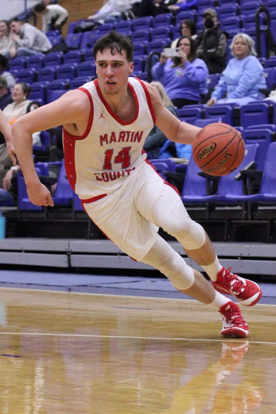 Martin County junior guard Braxton Keathley averaged a state-best 34.3 points per game during the 2024-25 season as a sophomore at Prestonsburg.
