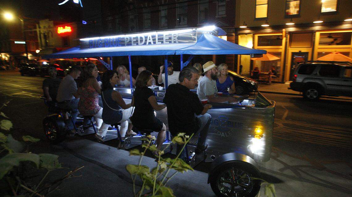 Big Blue Pedaler made its way up North Limestone on a recent Saturday night.