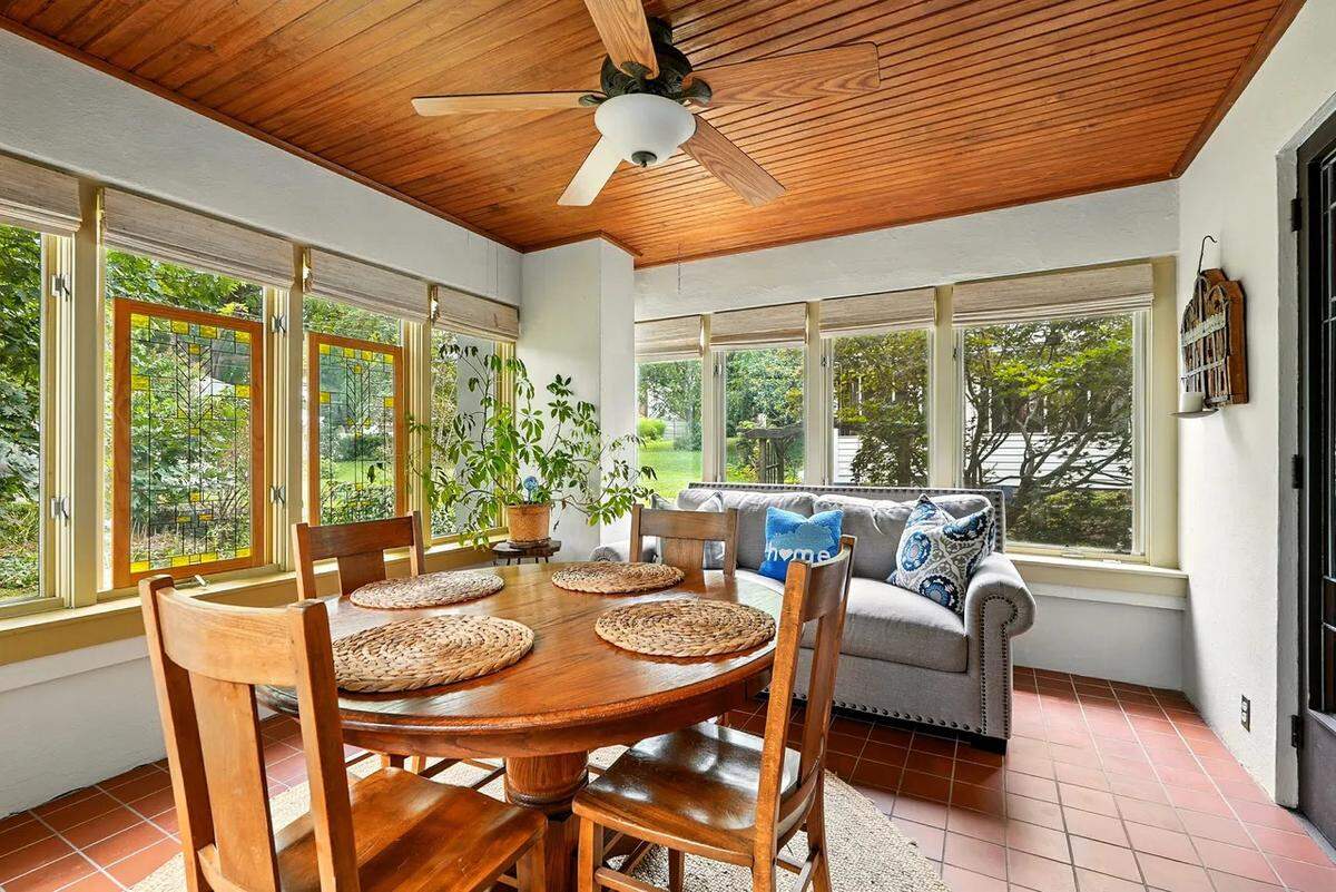 The sunroom at the Zeigler House, which adjoins the living room. The home was recently listed for $775,000. 