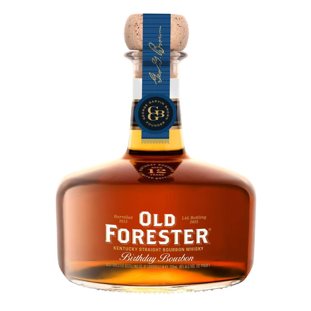 Old Forester Birthday Bourbon is an annual release that many collectors covet. The 2025 version is 12 years old and 92 proof, made using a “sweet mash” process.