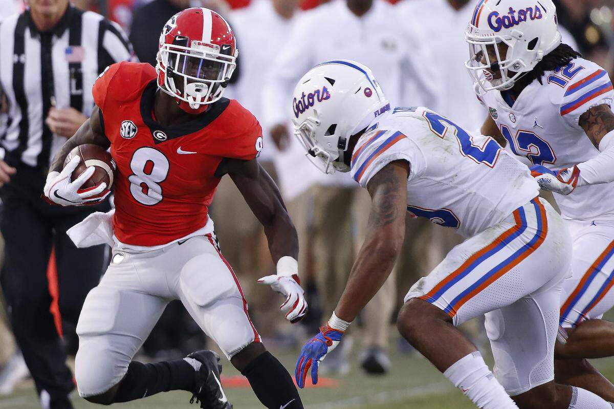 Georgia wide receiver Riley Ridley (8) leads a balanced Bulldogs receiving corps with 27 catches. He is the younger brother of former Alabama star and current Atlanta Falcons wide receiver Calvin Ridley.