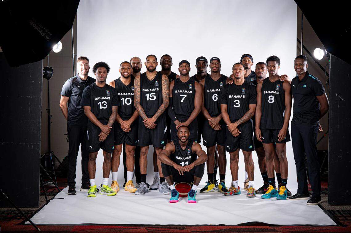 Mikhail McLean, far right, helped lead the Bahamas national team to the furthest it’s ever advanced in the Olympic qualifiers last year.