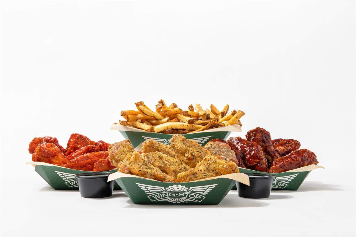 Wingstop’s menu includes bundles which includes the options of getting different flavors of wings with fries or boneless wings or chicken tenders and dipping sauce.