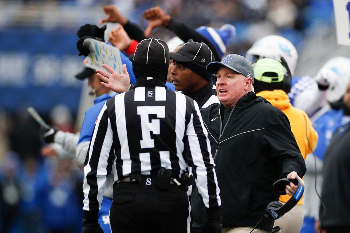 Kentucky Coach Mark Stoops’ team fell to 6-4 overall and 3-4 in the SEC with Saturday’s defeat.