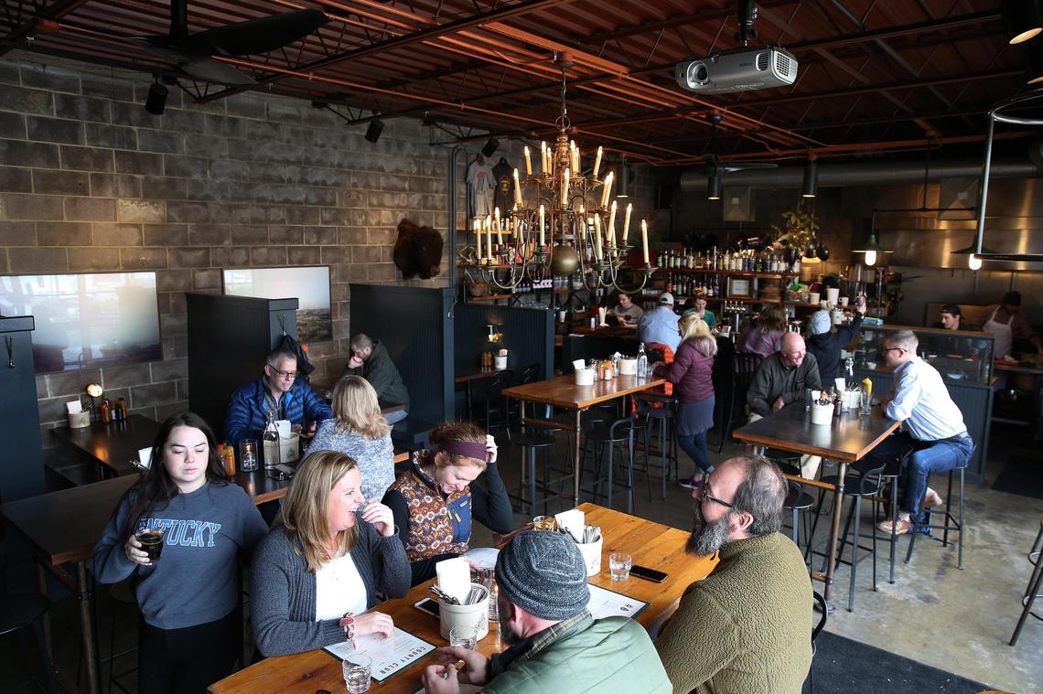 County Club’s gastropub-style tables in the 50-seat dining room of the BBQ restaurant.