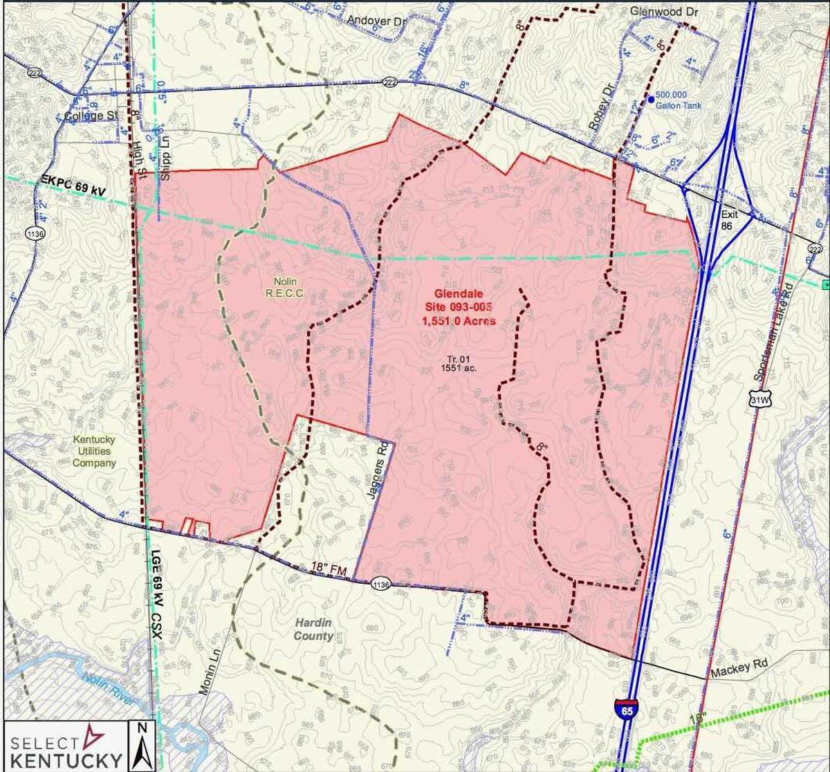 Above is a map detailing the boundaries for the Glendale megasite.