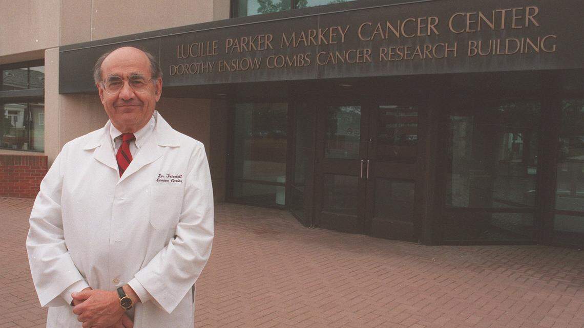 Dr. Gilbert Friedell was photographed outside the Markey Cancer Center in 1994.