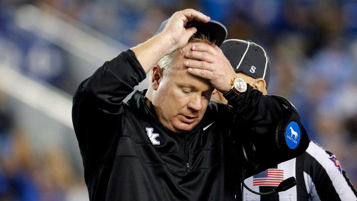 Kentucky coach Mark Stoops has lost his last three games against Tennessee that were played in Lexington by four points, three points and six points, respectively.