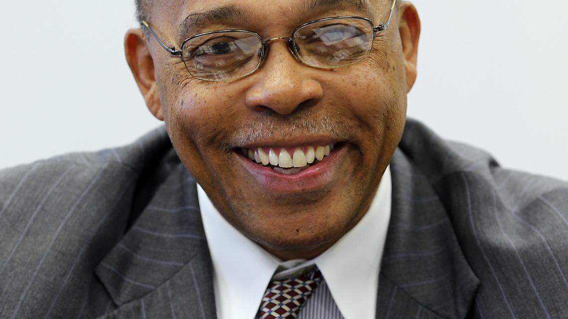 Democratic candidate Reginald Thomas photographed in the Herald-Leader editorial boardroom in Lexington, Ky., Wednesday, October 23, 2013. He is one of three candidates in the Dec. 10 special election for the state Senate's 13th District seat formerly held by Democrat Kathy Stein. Photo by Charles Bertram | Staff
