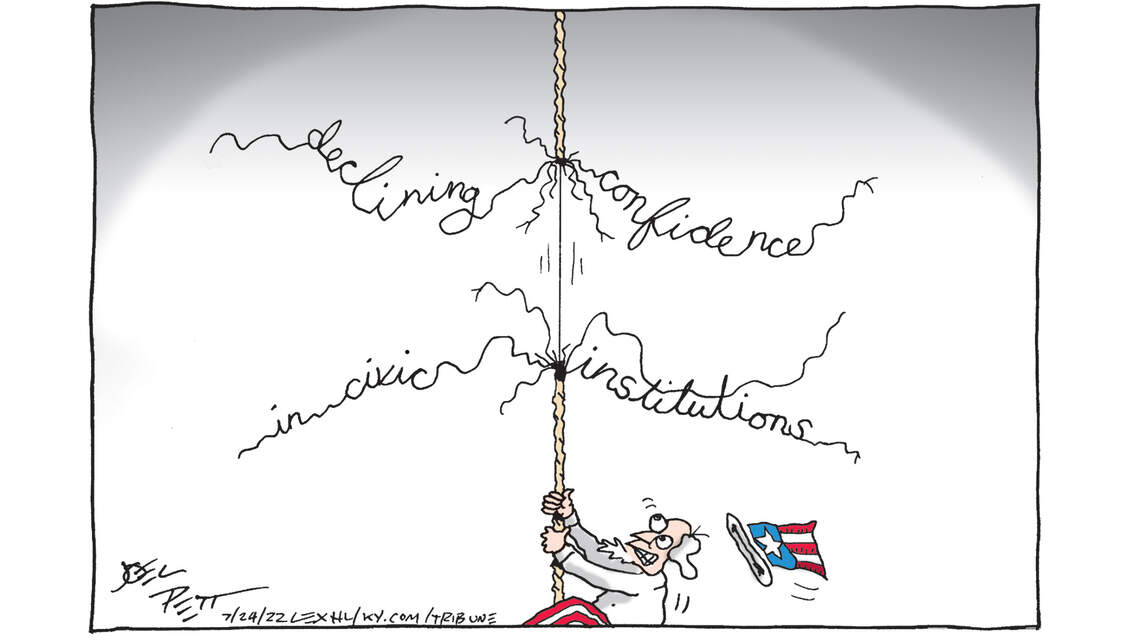 Joel Pett: The fraying rope of democracy
