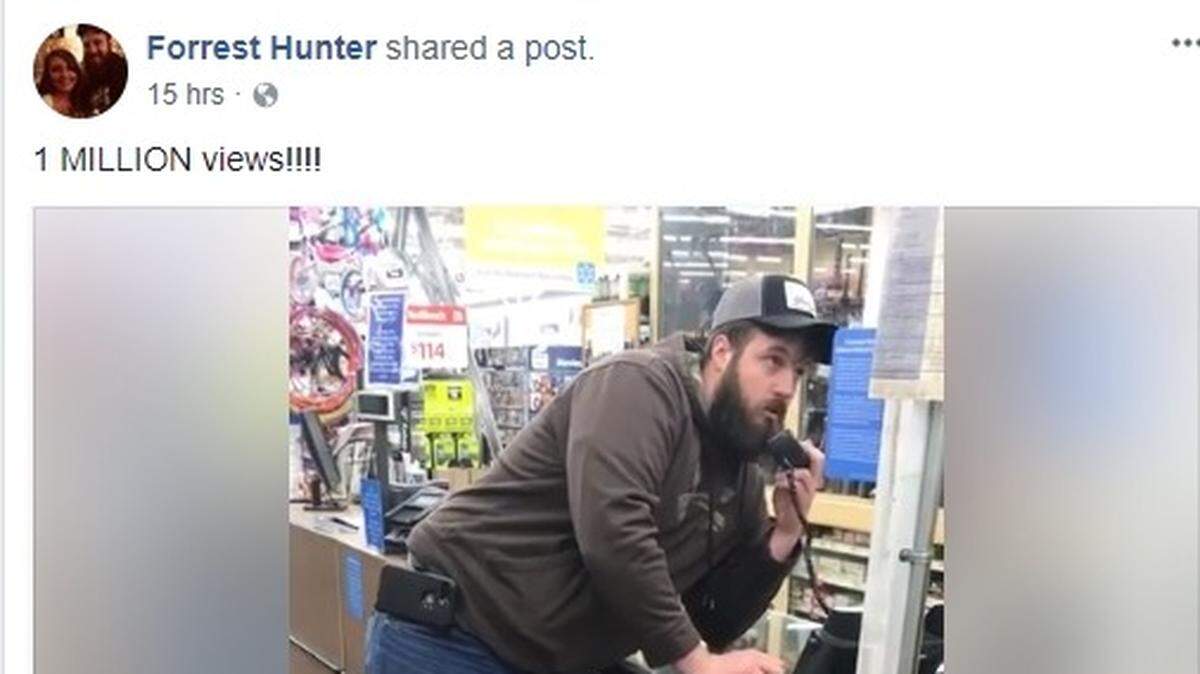 Forrest Hunter used a Walmart intercom to summon help he wasn't getting. The web was inspired.