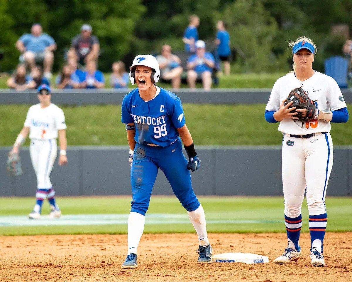 Kentucky senior Kayla Kowalik scored the winning run during Kentucky’s 7-6 Senior Day win over Florida at John Cropp Stadium on Saturday.