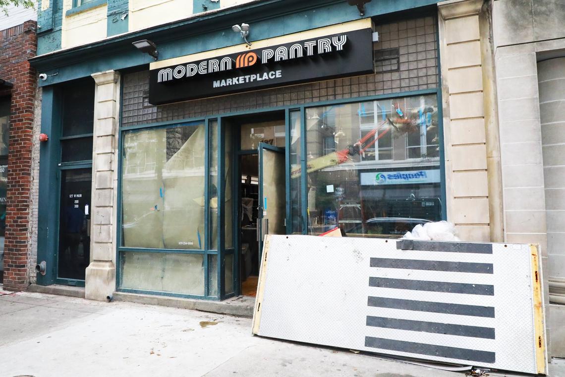 The building at 127 W. Main St. in downtown Lexington is being remodeled. A new bodega-type store, Modern Pantry Marketplace, will be opening there in November.