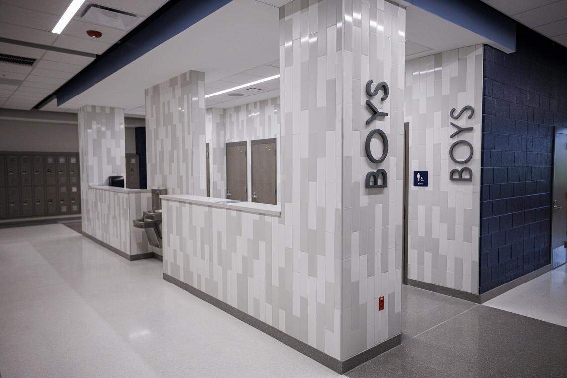 The restrooms on Monday, Aug. 11, 2025, at Mary E. Britton Middle School in Lexington, Ky. 