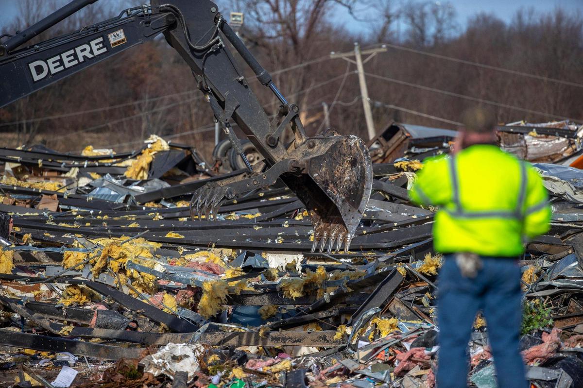 As of noon Saturday, only 40 people had been rescued at Mayfield Consumer Products, which had been destroyed after a tornado ripped through the region Friday night.