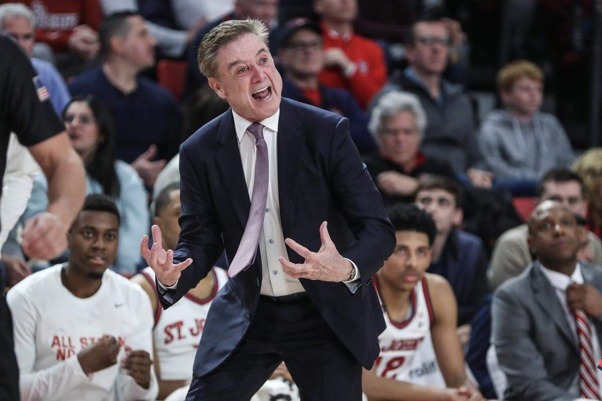 Jan 2, 2024; Queens, New York, USA; St. John’s Red Storm head coach Rick Pitino yells out instructions in the first half against the Butler Bulldogs at Carnesecca Arena. Mandatory Credit: Wendell Cruz-USA TODAY Sports