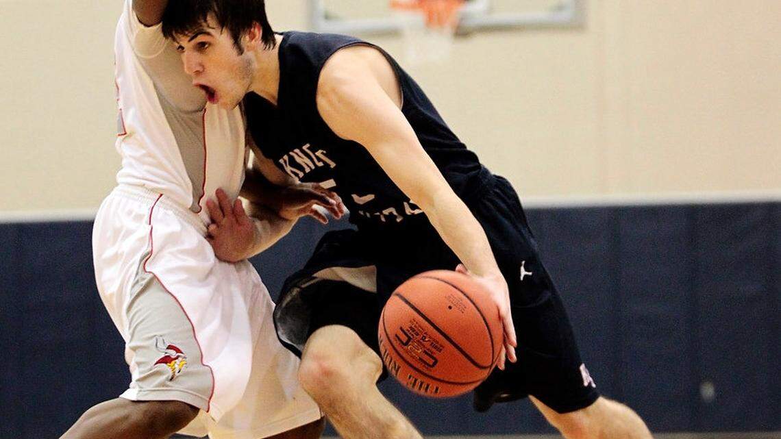 Knott County Central's Cameron Justice (5), playing here in a game last season, is among the leaders of the Kentucky Travelers.