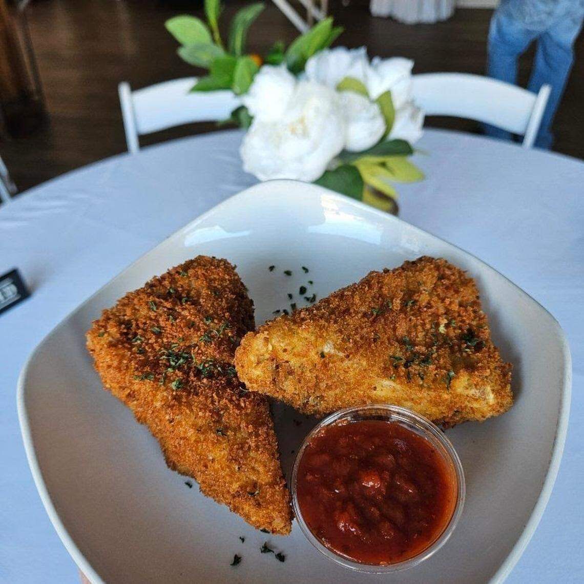 Moody Mike’s serves a vegan version of fried lasagna. Special dishes like this sell out quickly, owner and chef Michael Harris said.