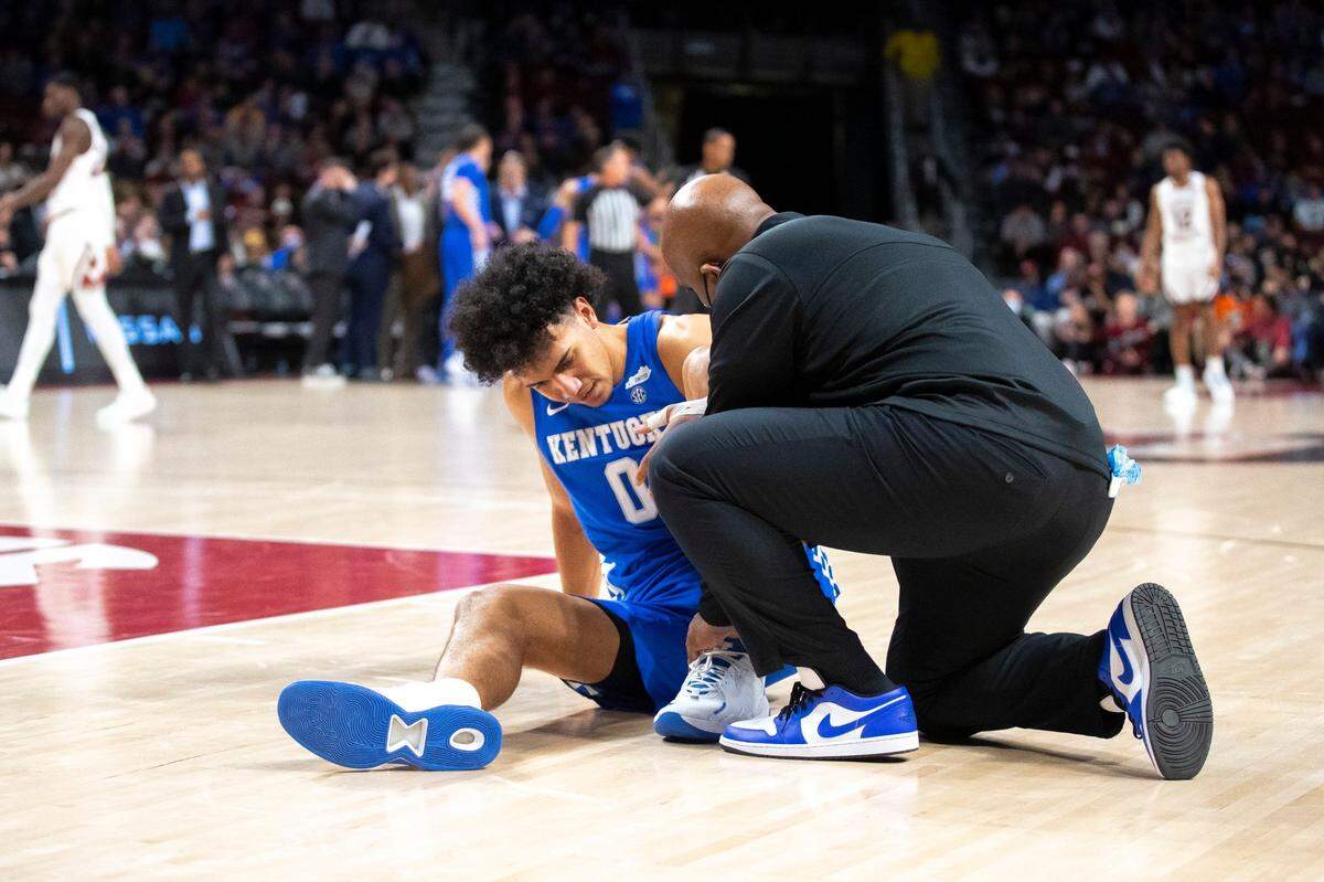An ankle injury suffered in Kentucky’s 86-76 win at South Carolina on Feb. 8 limited UK power forward Jacob Toppin to six minutes of playing time in that game and sidelined him for the ensuing contest vs. Florida.