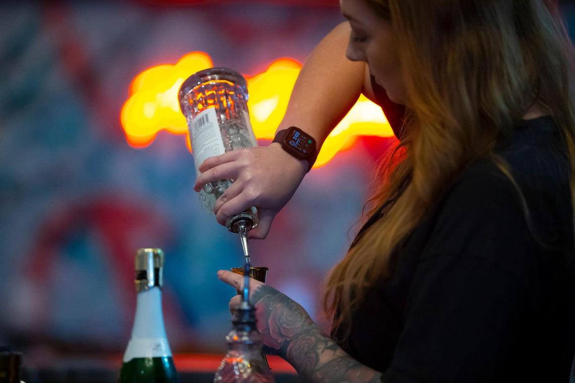 District 7 Social has a full bar, the German-isch food menu and next spring will add a waffle shop.