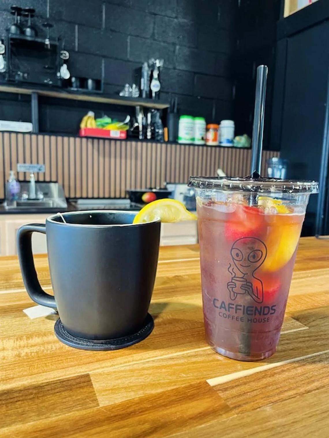 Caffiends Coffee House has a variety of iced and hot coffee and tea drinks just off Nicholasville Road.