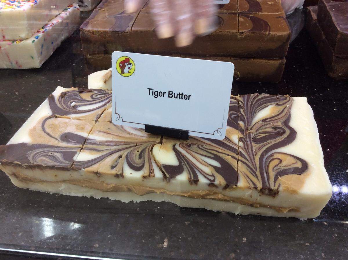 Tiger Butter fudge is one of the 22 flavors available at Buc-ee’s.