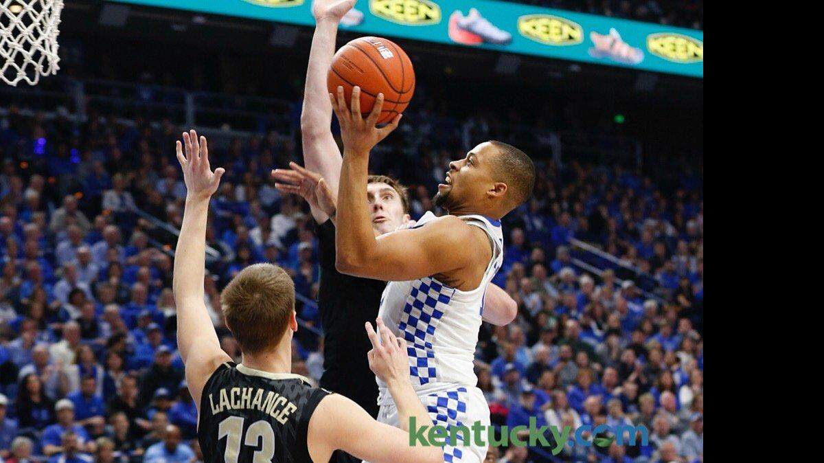 Isaiah Briscoe took a shot against Vanderbilt on Tuesday night in Rupp Arena.