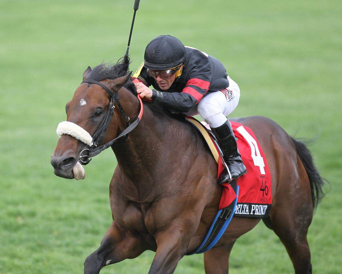 Javier Castellano rode Delta Prince to victory in the $300,000 Maker’s 46 Mile at Keeneland on Friday.