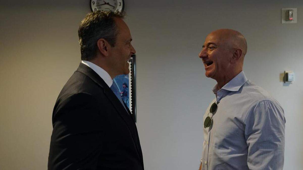 Gov. Matt Bevin shared this photo of himself and Amazon CEO Jeff Bezos Tuesday.