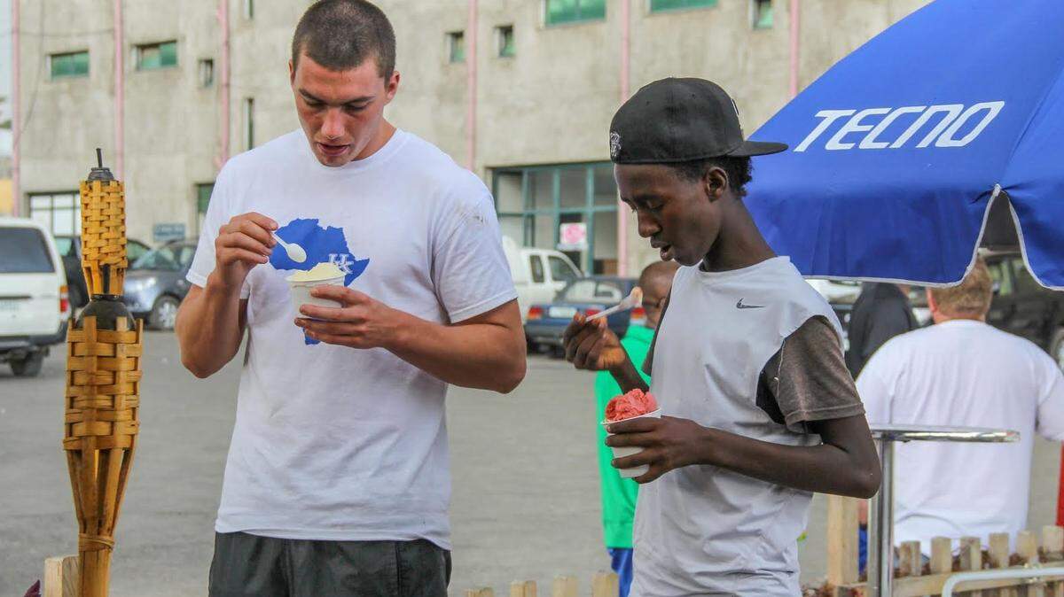 Landon Foster and Dejene ate a cold treat before Foster said goodbye. He thought he'd never again see the impoverished and determined 14-year-old, who yearns to be a cardiologist. He was wrong.  