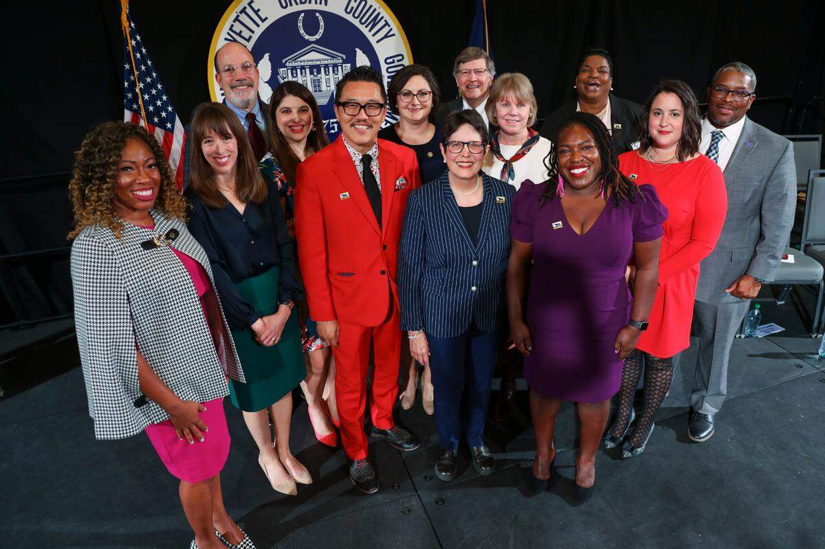 The inaugural ceremony of Mayor Linda Gorton, Vice Mayor Dan Wu and members of the Urban County Council Dec. 30, 2022 at the University of Kentucky Gatton Student Center. Photo by Amy Wallot