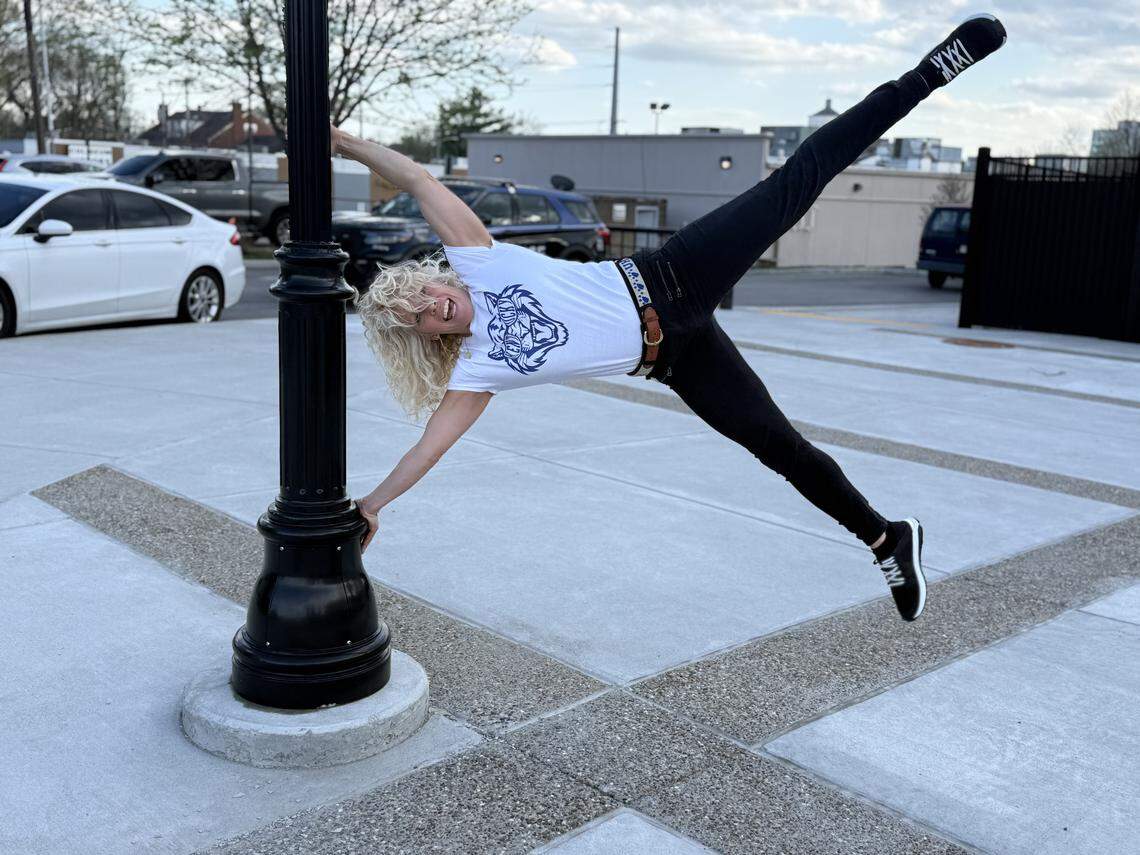 At age 52, former Kentucky gymnastics star Jen Hansen Hecht (nee Jenny Hansen) now coaches gymnasts. “I still flip with the girls I coach,” she says. “I like demonstrating things for my athletes. So when I’m coaching, I’m like ‘You got to do it this way.’”
