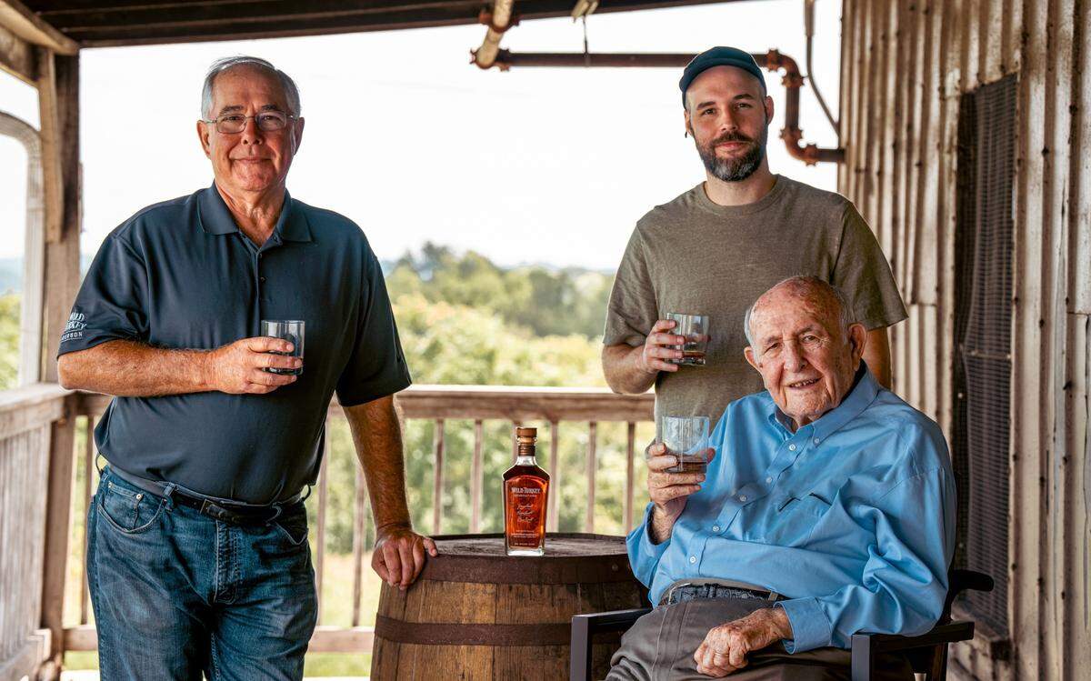 Eddie, Bruce and Jimmy Russell, three generations of Kentucky bourbon makers, collaborated on Wild Turkey Generations.