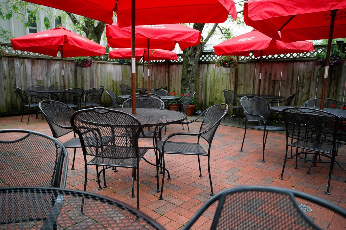 The open air patio at The Goose of Lexington in Lexington, Ky., Wednesday, May 5, 2021.