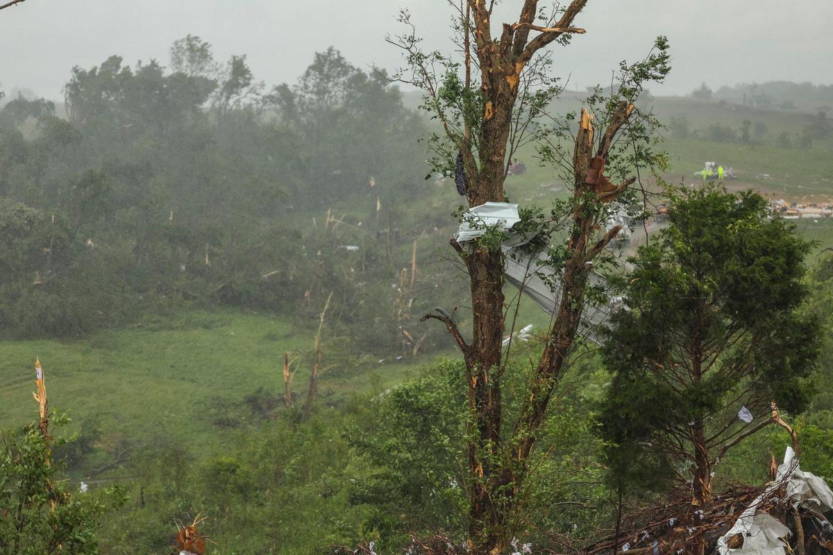 A home near Coyle Lane in Washington County, Ky., was destroyed by a storm Friday, May 30, 2025.