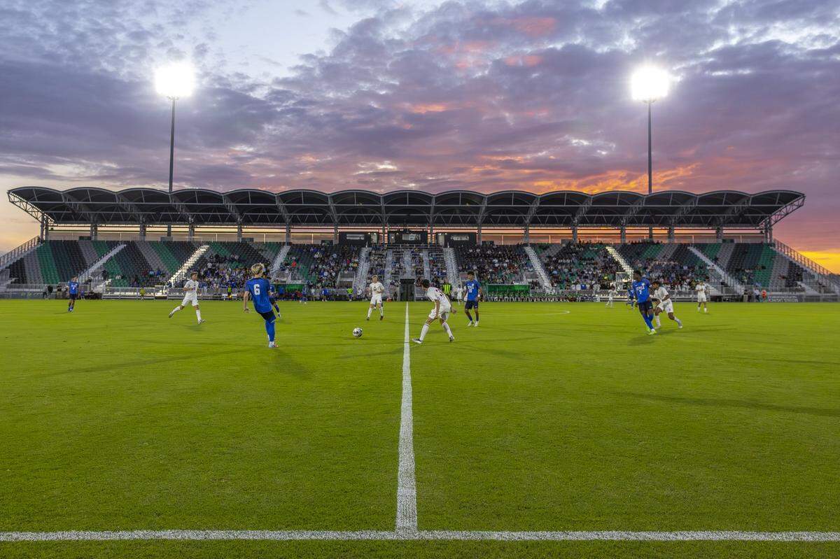 Henry Clay and Paul Laurence Dunbar play a match at Lexington Sporting Club Stadium in Lexington, Ky., on Thursday, Aug. 28, 2025. It was the first high school game played at Lexington Sporting Club Stadium.